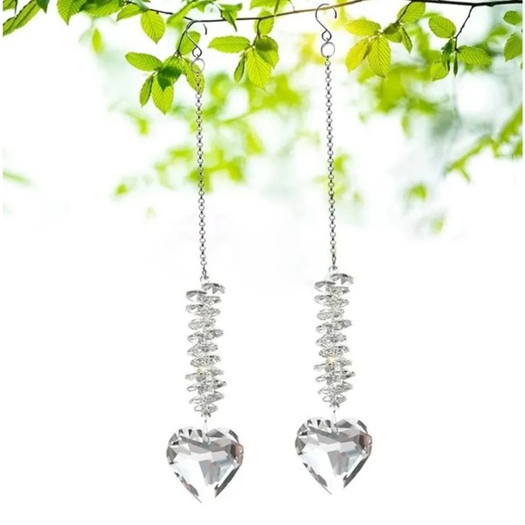 New! Clear Heart Crystal Prism Ball Pendant Home Window Decoration Suncatcher - Picture 7 of 8
